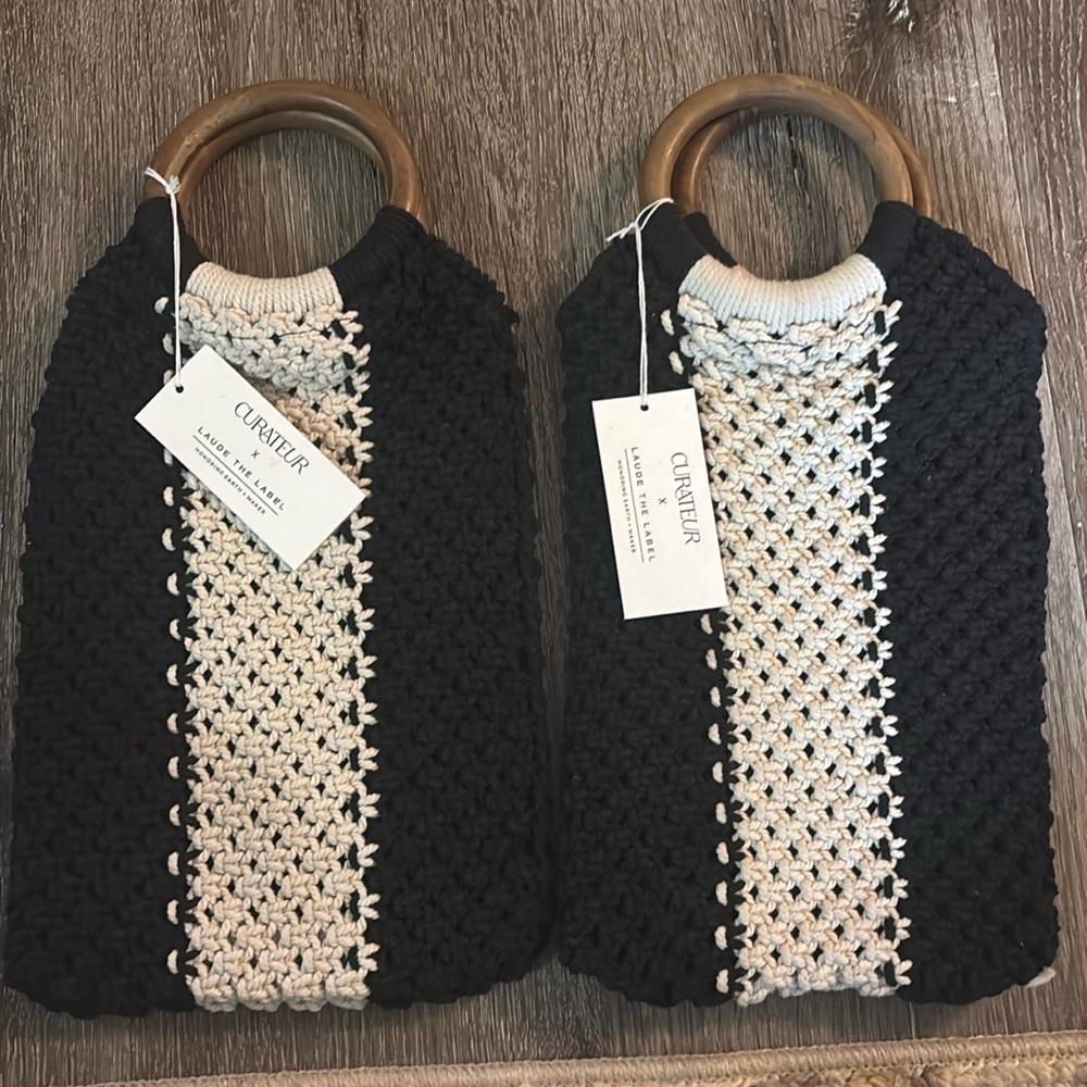 NWT Curateur X Laude the Label Macrame bags x2